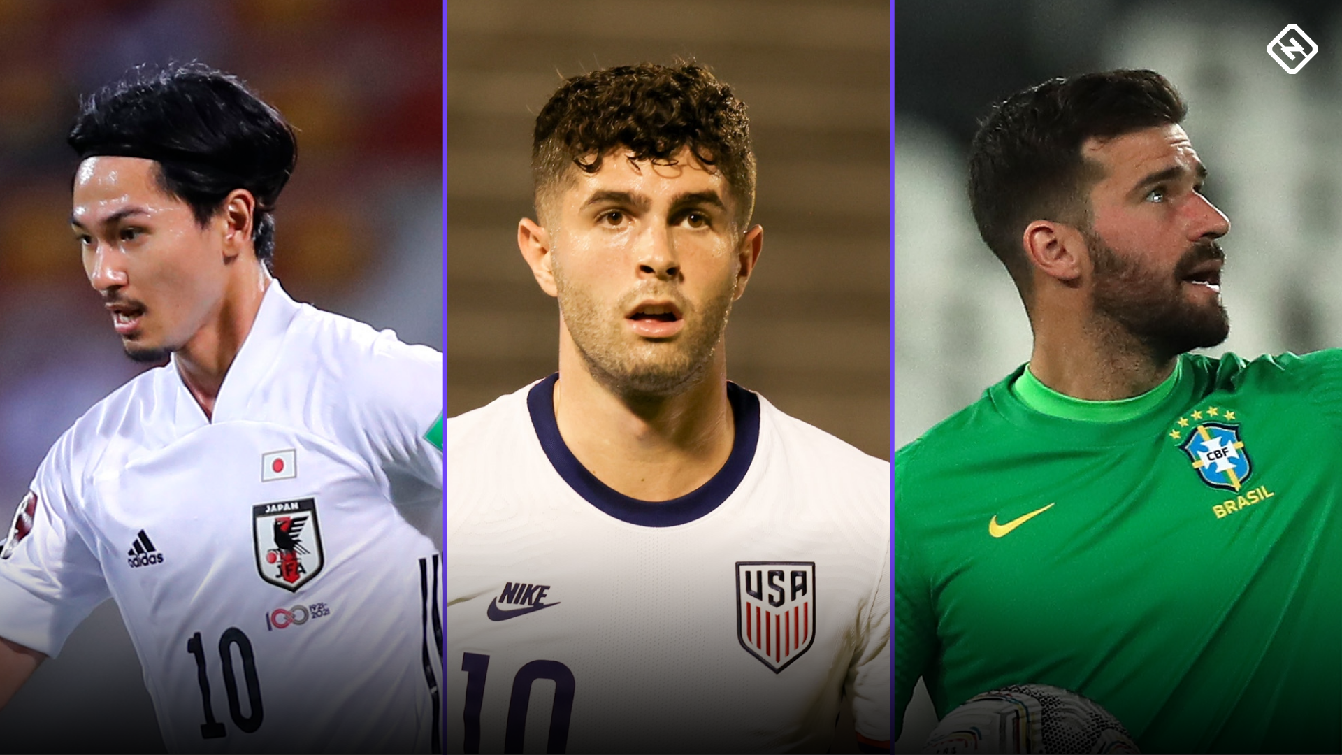 Takumi Minamino Christian Pulisic Alisson Japan United States Brazil split